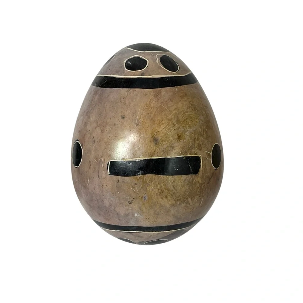 Hand Carved Painted Kenya Soapstone‎ Eggs 3
